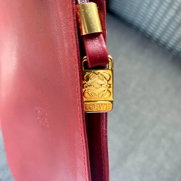 Loewe Anagram Red Calfskin Leather Pouch - Picture 5 of 10